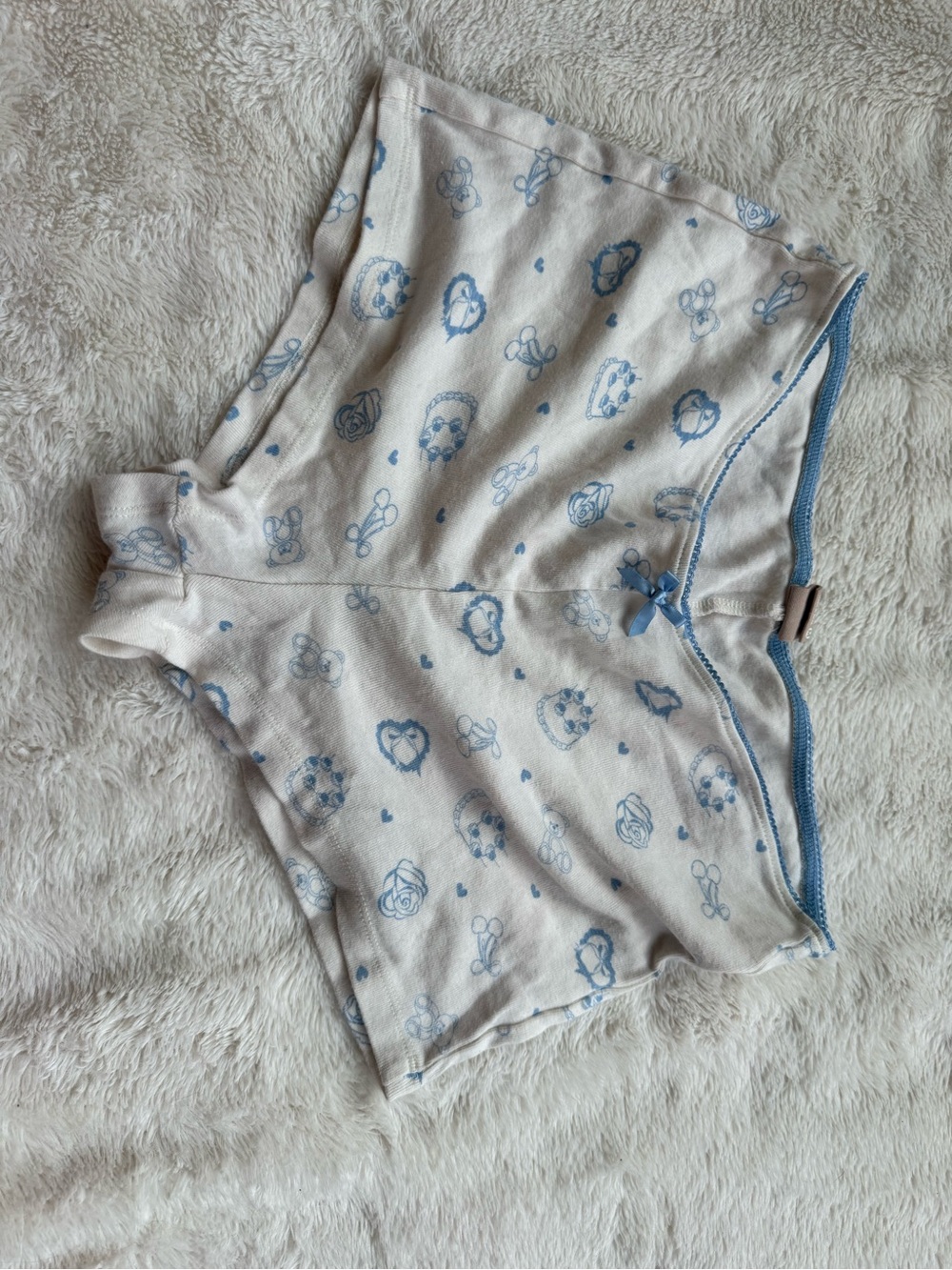 Soft Blue & White Women's Sleep Shorts - Comfortable Knit Pajama Bottoms